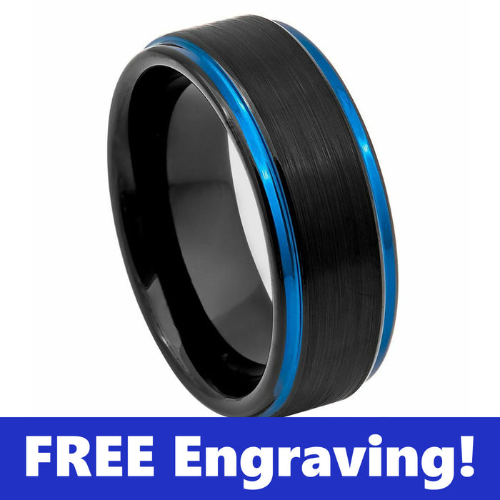 Thin Blue Line 8mm Dual Tone Ring