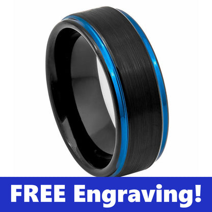 Thin Blue Line 8mm Dual Tone Ring