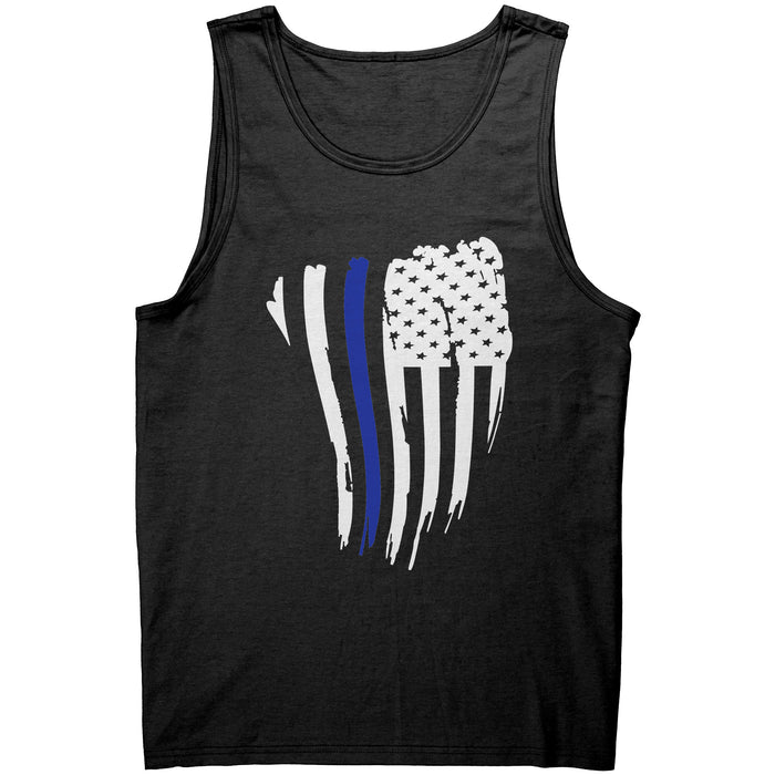 Thin Blue Line American Flag Waving - Tank top - IS1
