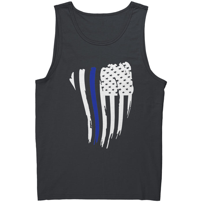 Thin Blue Line American Flag Waving - Tank top - IS1