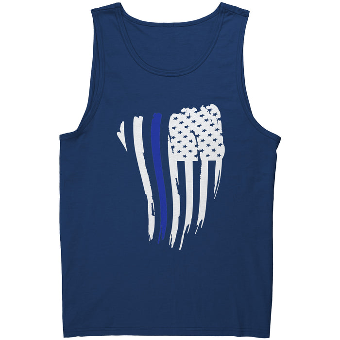 Thin Blue Line American Flag Waving - Tank top - IS1