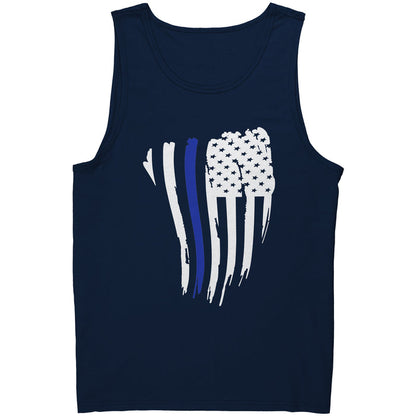 Thin Blue Line American Flag Waving - Tank top - IS1