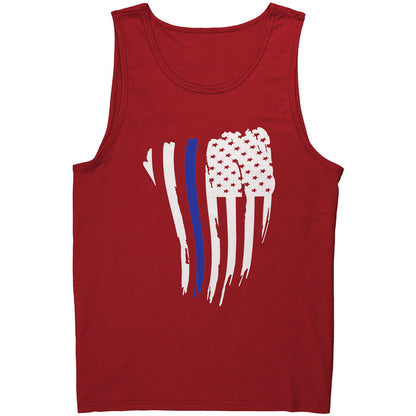 Thin Blue Line American Flag Waving - Tank top - IS1