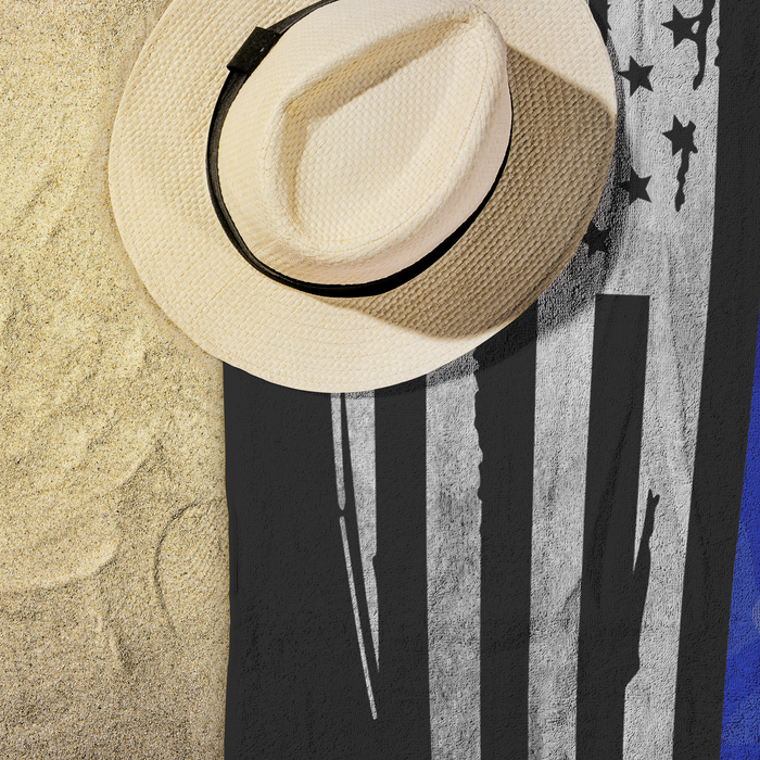 Thin Blue Line Beach Towel - AP1