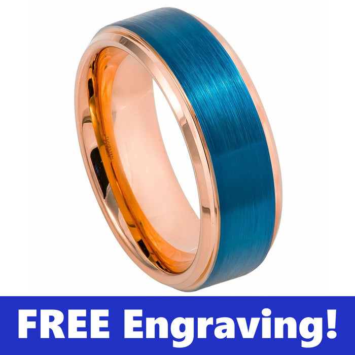 Thin Blue Line Rose Gold & Blue Ring