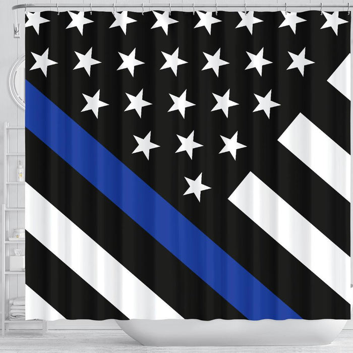 Thin Blue Line Shower Curtain - Type 2 - Mallory