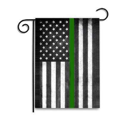 Thin Green Line American Garden Flag