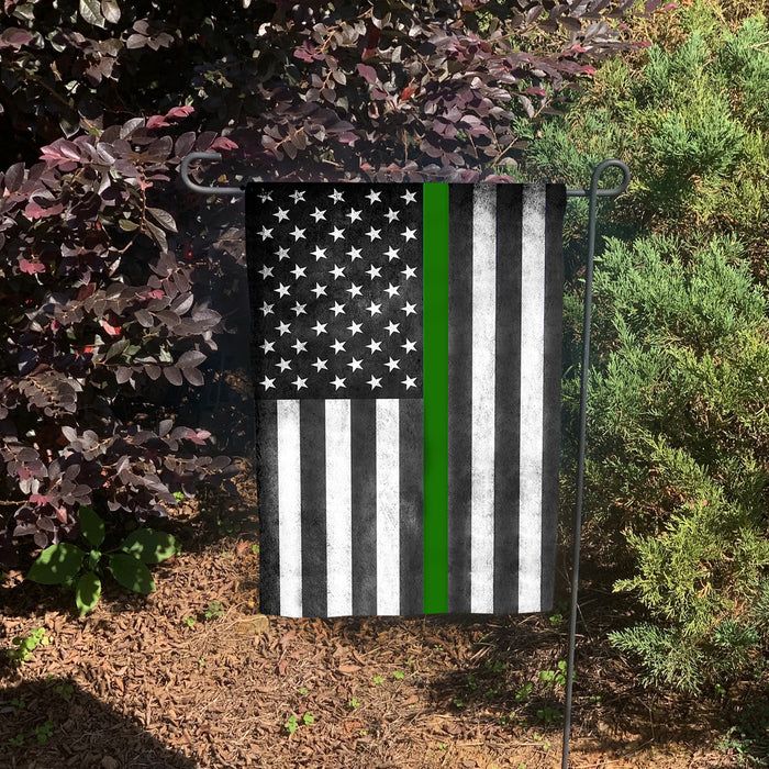 Thin Green Line American Garden Flag