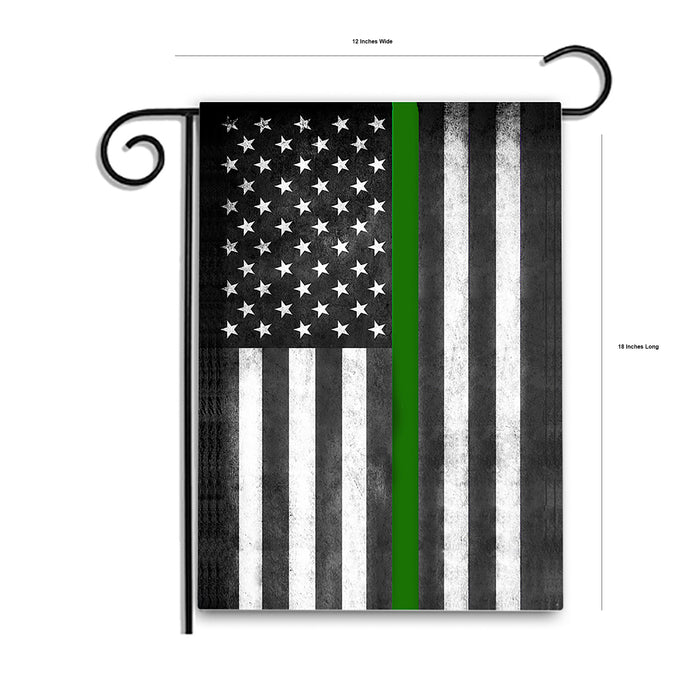 Thin Green Line American Garden Flag