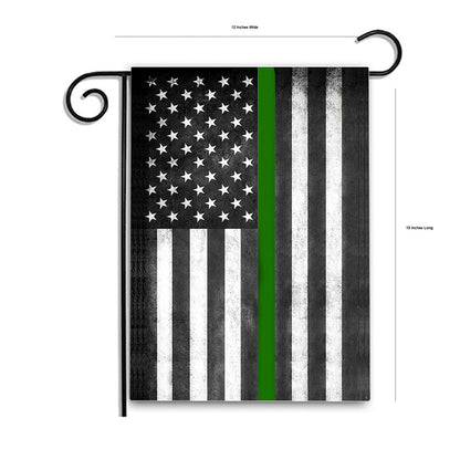 Thin Green Line American Garden Flag