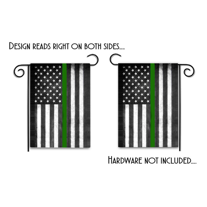 Thin Green Line American Garden Flag