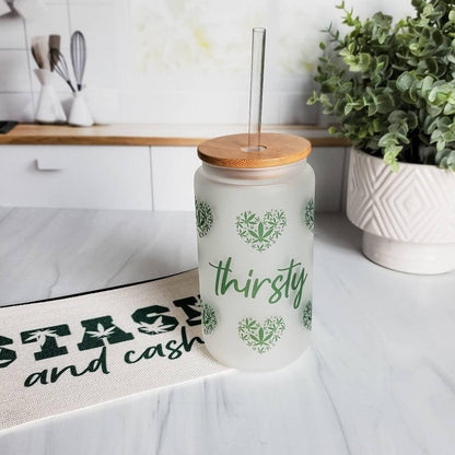 Thirsty Glass Can Cup for Pothead Salt and Sparkle
