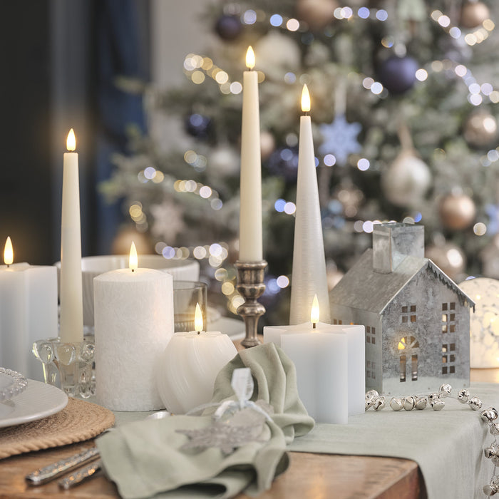 TruGlow® White Snowflake Twist LED Candle with Remote Control