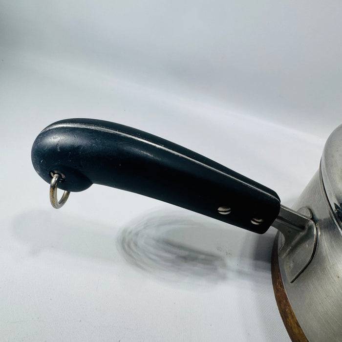 Vintage Revere Ware 3-Quart Saucepan — Aluminum, Black Handle, 1960s
