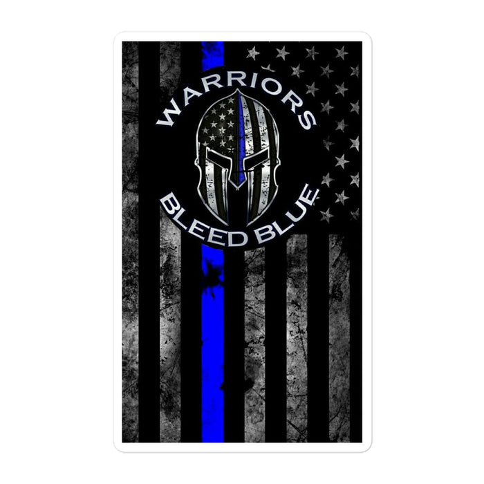 Warriors Bleed Blue - Thin Blue Line Sticker - GL2
