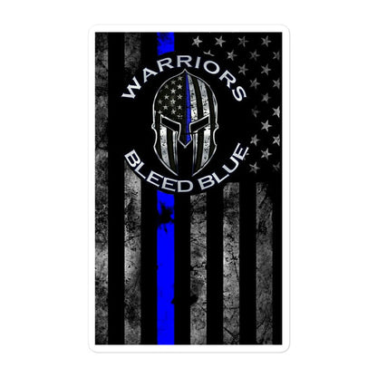 Warriors Bleed Blue - Thin Blue Line Sticker - GL2