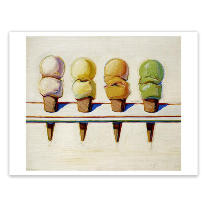 Wayne Thiebaud "Four Ice Cream Cones" Made-to-Order  Print