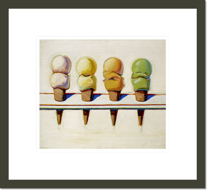 Wayne Thiebaud "Four Ice Cream Cones" Made-to-Order  Print