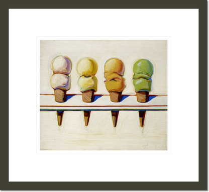 Wayne Thiebaud "Four Ice Cream Cones" Made-to-Order  Print