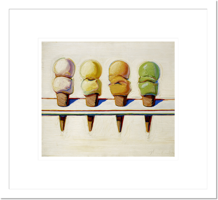 Wayne Thiebaud "Four Ice Cream Cones" Made-to-Order  Print