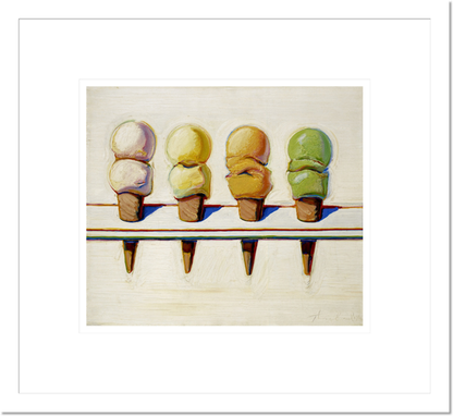 Wayne Thiebaud "Four Ice Cream Cones" Made-to-Order  Print