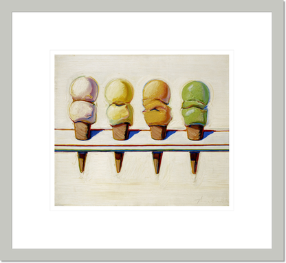 Wayne Thiebaud "Four Ice Cream Cones" Made-to-Order  Print
