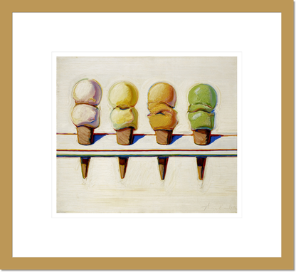 Wayne Thiebaud "Four Ice Cream Cones" Made-to-Order  Print