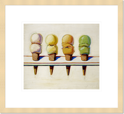 Wayne Thiebaud "Four Ice Cream Cones" Made-to-Order  Print