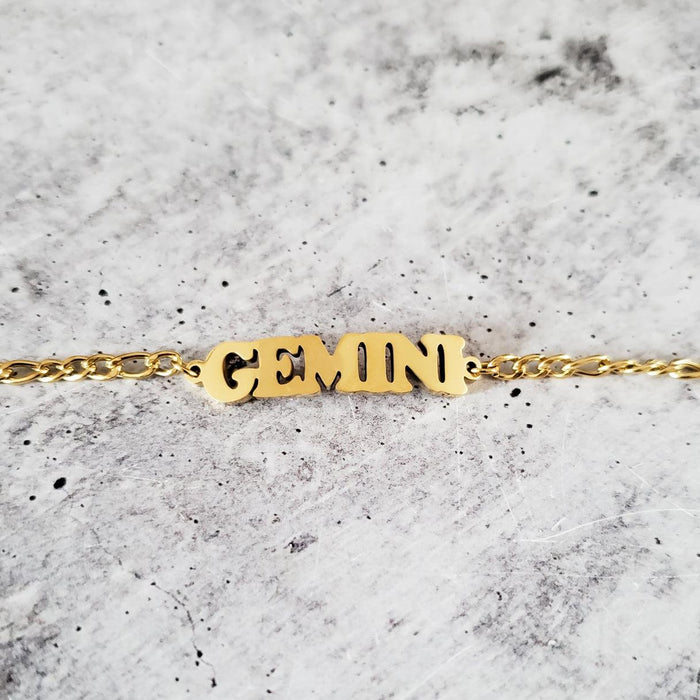 Zodiac Sign Gold Bracelet Salt and Sparkle